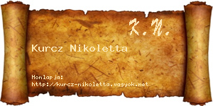 Kurcz Nikoletta névjegykártya